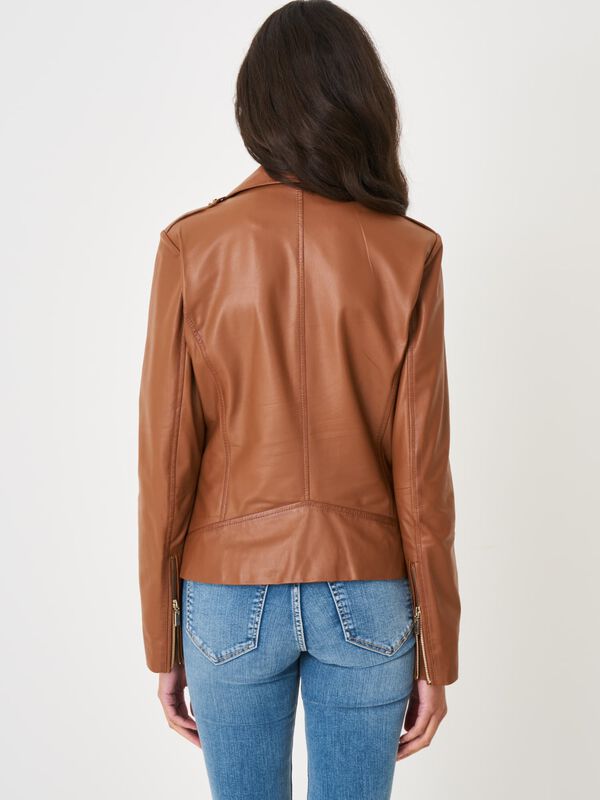 Blouson biker en cuir image number 3